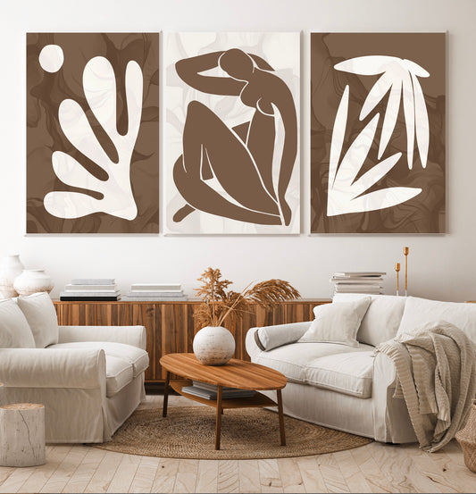 Set of 3 Henri Matisse Minimal Canvas