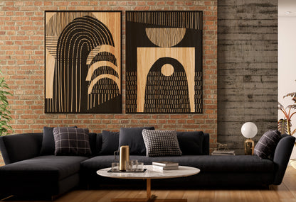 Modern wall art Neutral Wood Pattern Minimalist Wall Art Home Decor