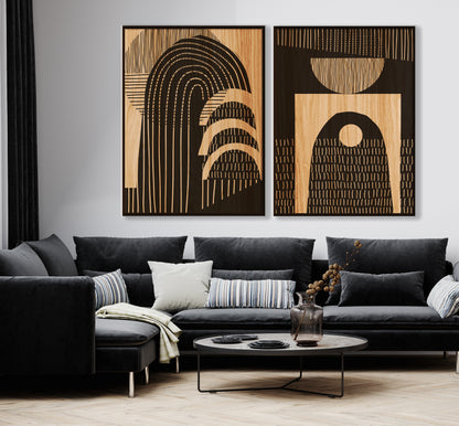 Modern wall art Neutral Wood Pattern Minimalist Wall Art Home Decor