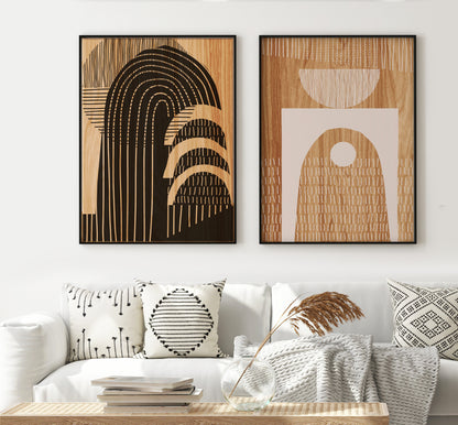 Modern wall art Neutral Wood Pattern Minimalist Wall Art Home Decor