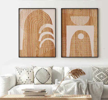 Modern wall art Neutral Wood Pattern Minimalist Wall Art Home Decor