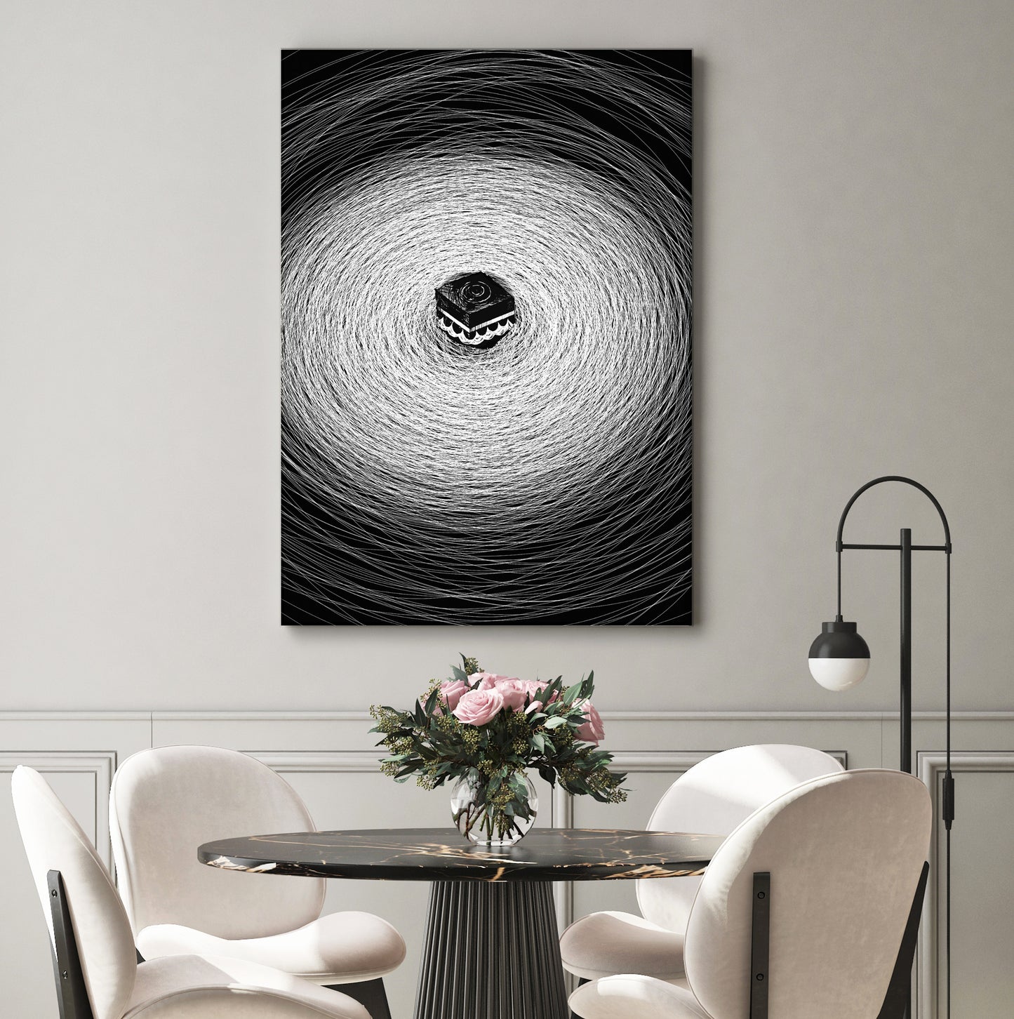 The Sacred Holy Circle, Modern Abstract Kaaba Wall Art