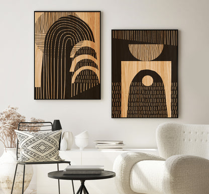 Modern wall art Neutral Wood Pattern Minimalist Wall Art Home Decor