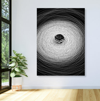 The Sacred Holy Circle, Modern Abstract Kaaba Wall Art