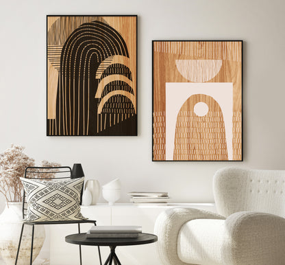 Modern wall art Neutral Wood Pattern Minimalist Wall Art Home Decor