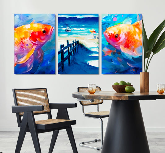 Frame Wall Art Modern Abstract Beach House Decor