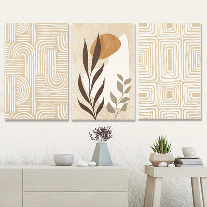 Minimalist Abstract Wall Art Set of 3 Canvas