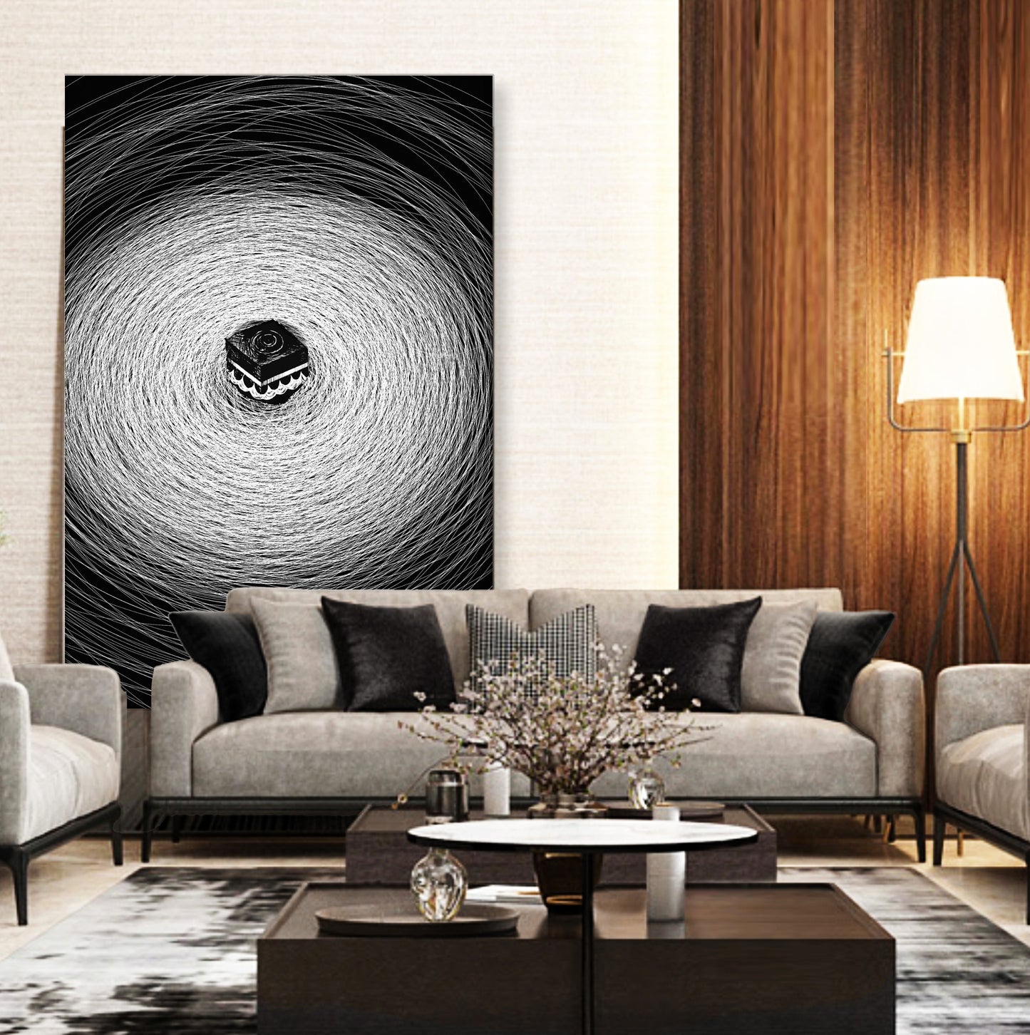 The Sacred Holy Circle, Modern Abstract Kaaba Wall Art