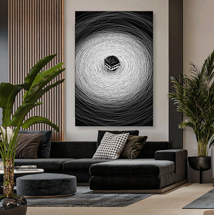 The Sacred Holy Circle, Modern Abstract Kaaba Wall Art