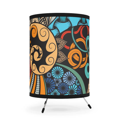 African Tribal Print Tripod Nightstand