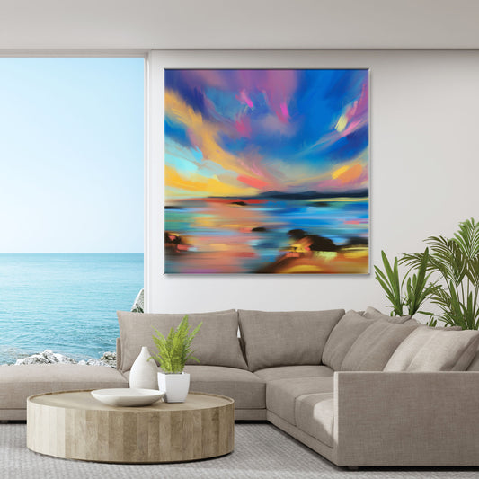 Blue Lagoon, Modern abstract Wall Art Home Decor, Beach House Condos wall Hangings