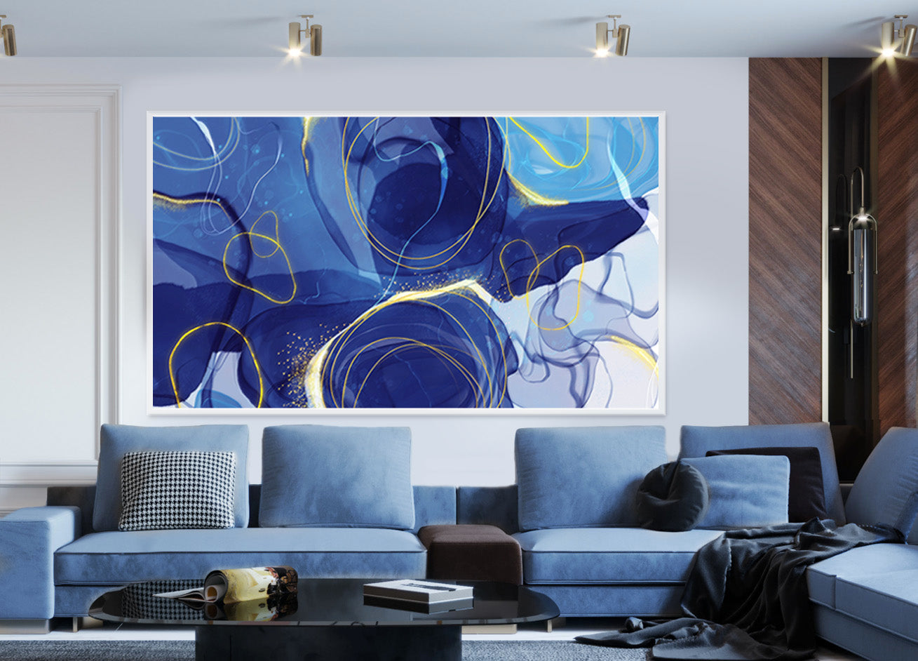 Blue Circles-Modern Abstract Wall Art