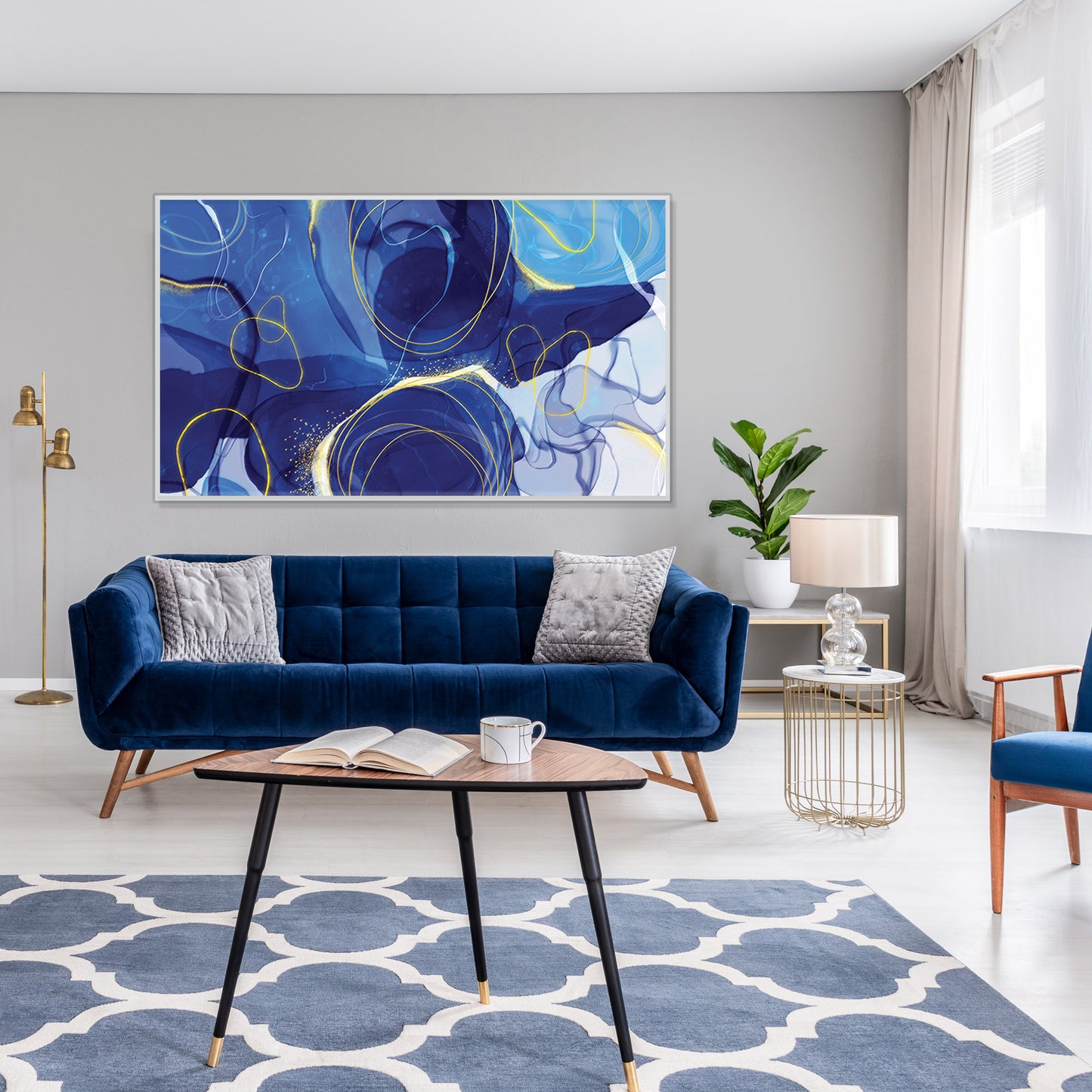 Blue Circles-Modern Abstract Wall Art