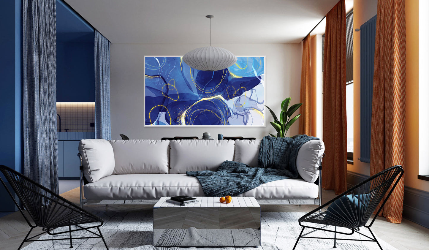 Blue Circles-Modern Abstract Wall Art