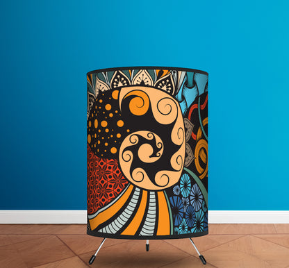 African Tribal Print Tripod Nightstand