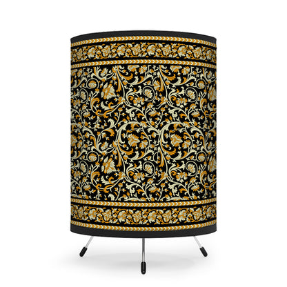 Intricate Floral Art Print Tripod Lamp Shade