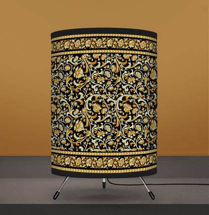 Intricate Floral Art Print Tripod Lamp Shade